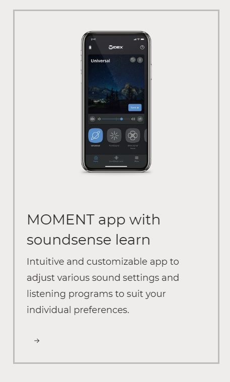 widex smart app image of feature soundsense learn