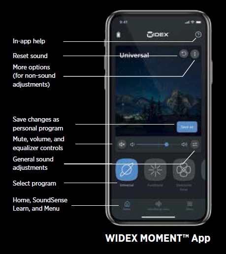 widex moment app